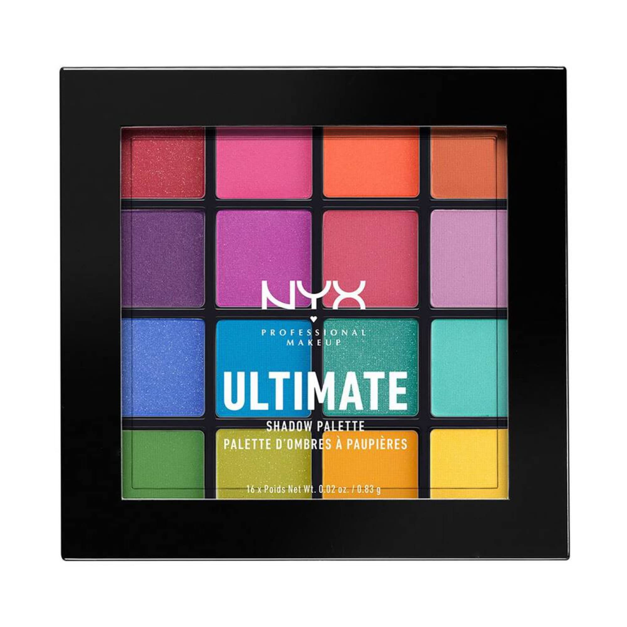 NYX PROFESSIONAL MAKEUP 16-Shade Vegan Eyeshadow Palette Brights